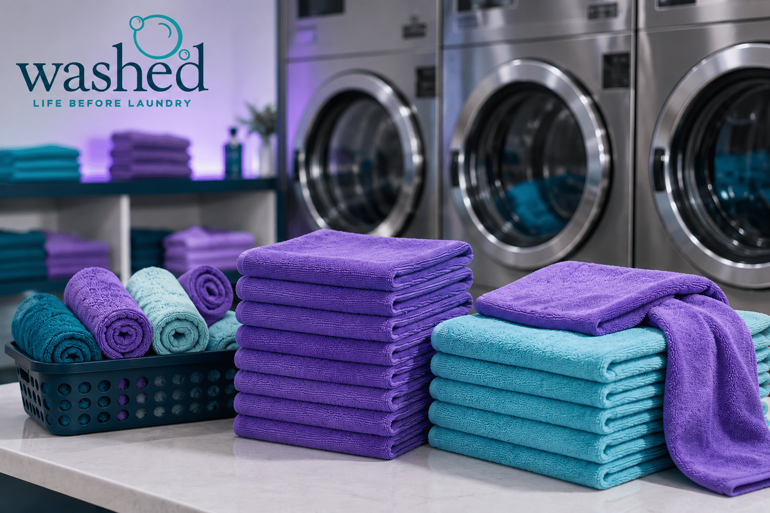 Washed Handles Microfiber Laundry for Suffolk Nail Salons