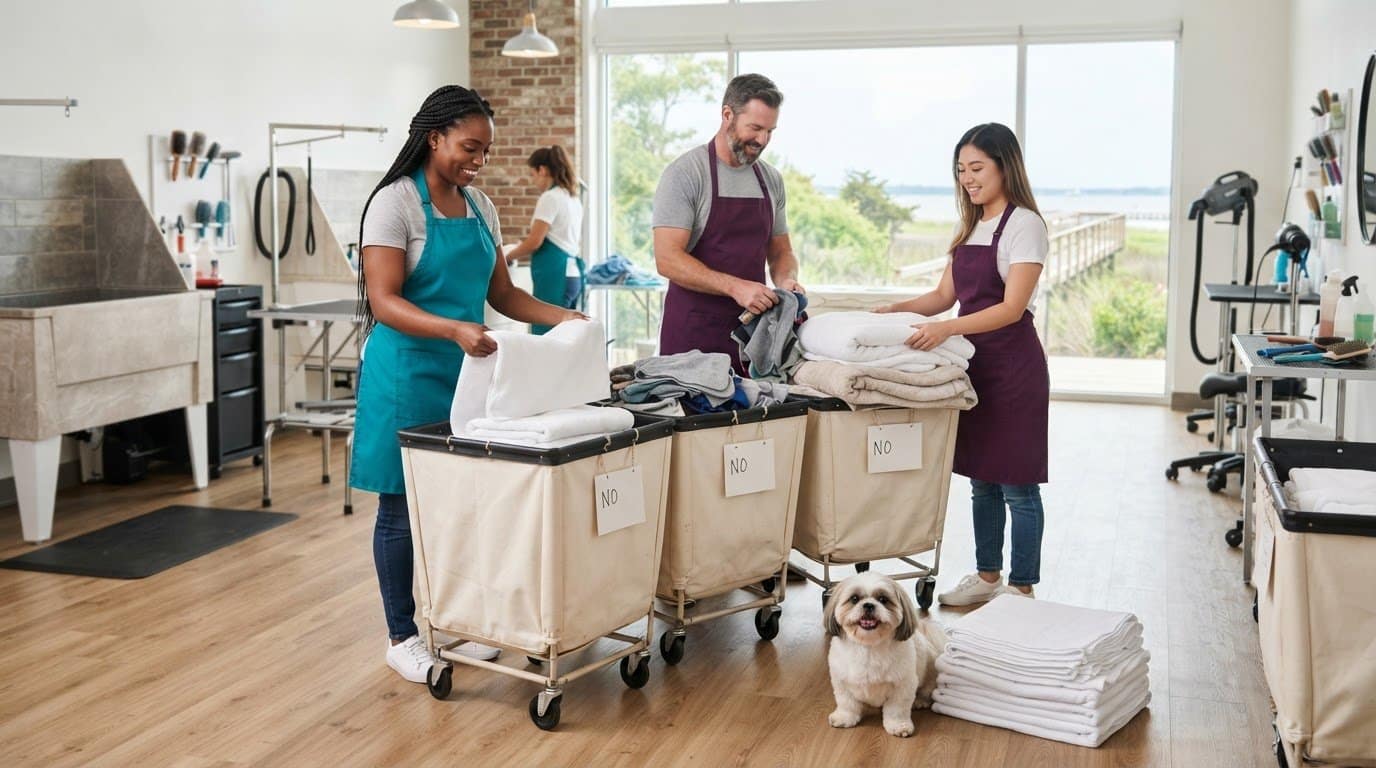 Commercial Laundry Pickup and Delivery for Pet Groomers in Virginia Beach